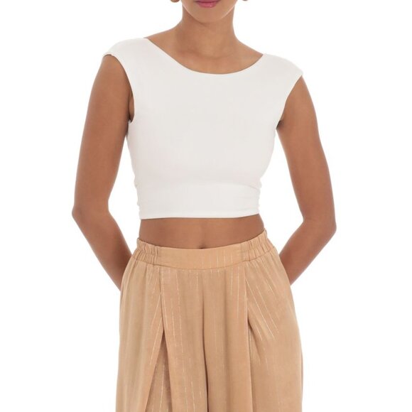 Lucy in the Sky - Open Back Tie Top in White (Brand New, No Tags) - Picture 2 of 5